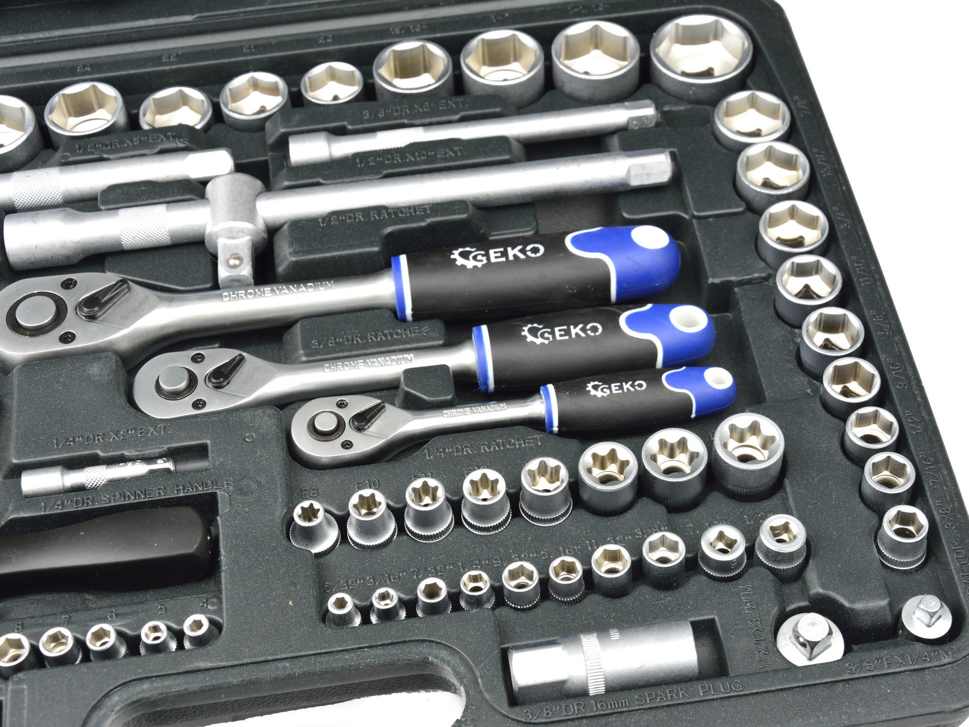 Geko-Gola sada 138dielna 1/2"+3/8"+1/4"