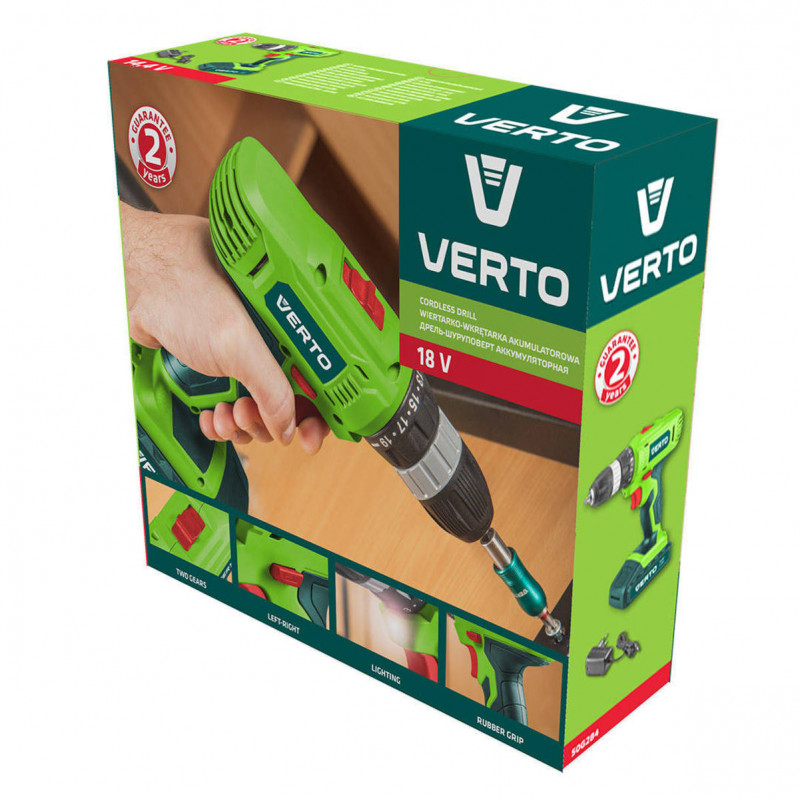 VERTO-50G287 aku vŕtačka 18V 1,3Ah