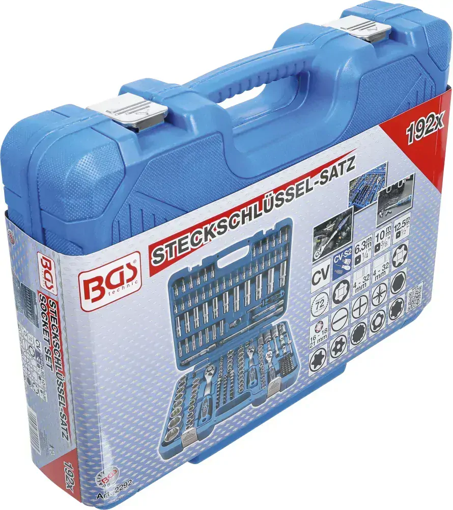 BGS-Gola sada 192dielov 1/2"+3/8"+1/4/" Crv.Professional