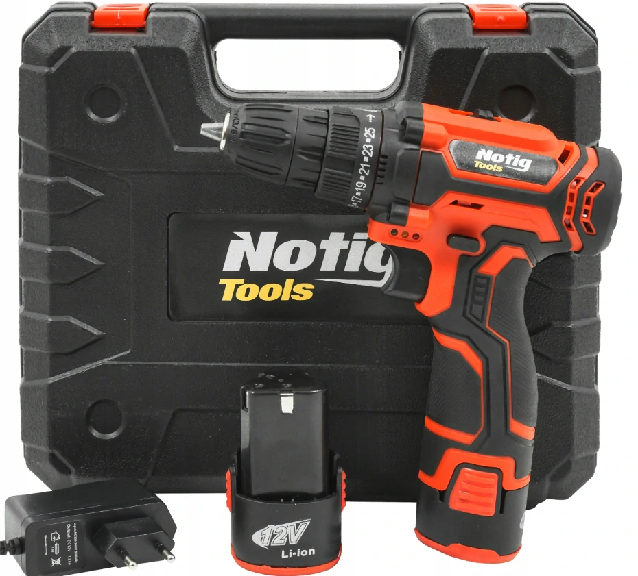NOTIG-Aku Vŕtačka 12V 2xaku Li-ion