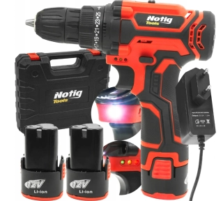 NOTIG-Aku Vŕtačka 12V 2xaku Li-ion